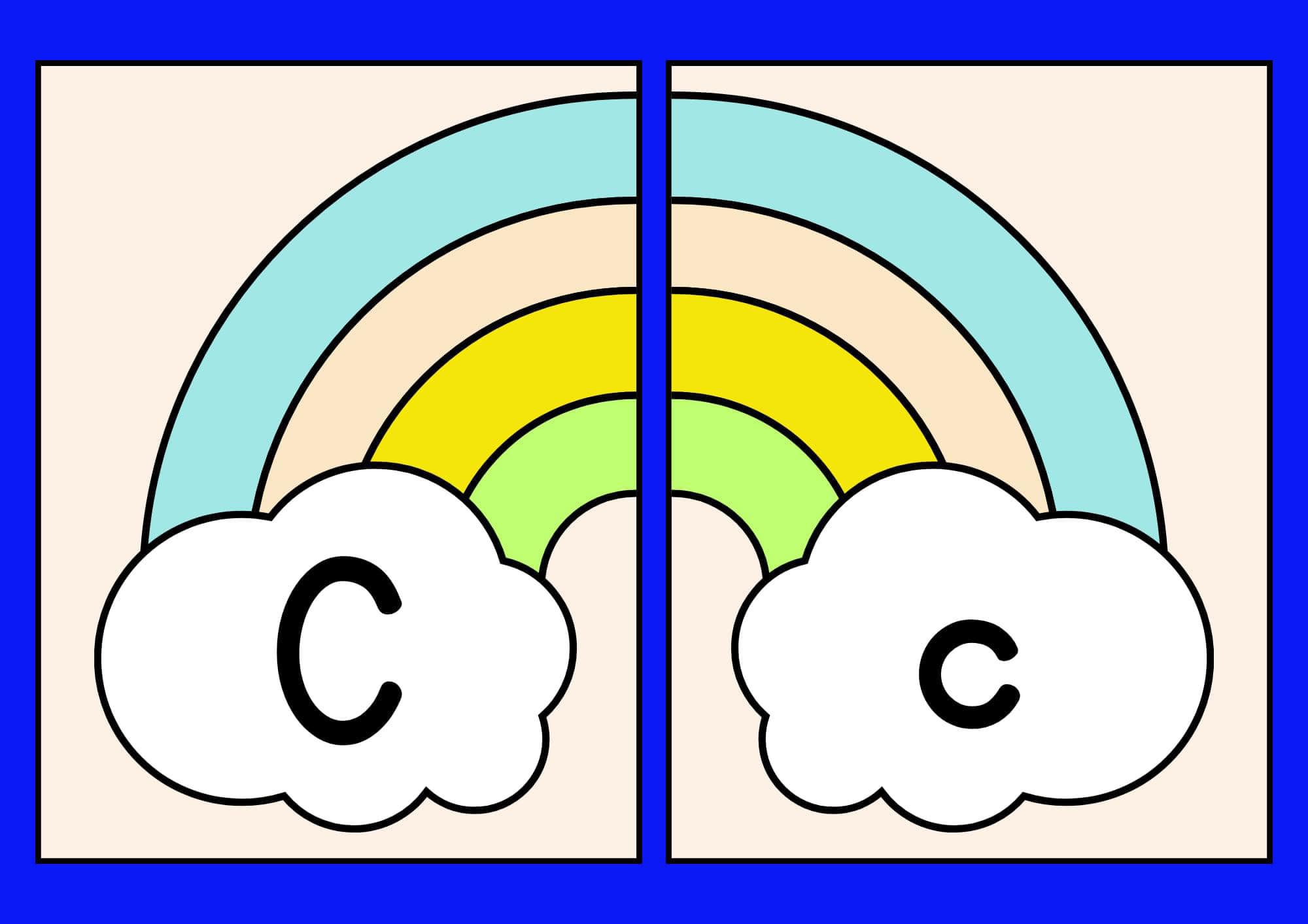 Alfabeto arco íris Cc