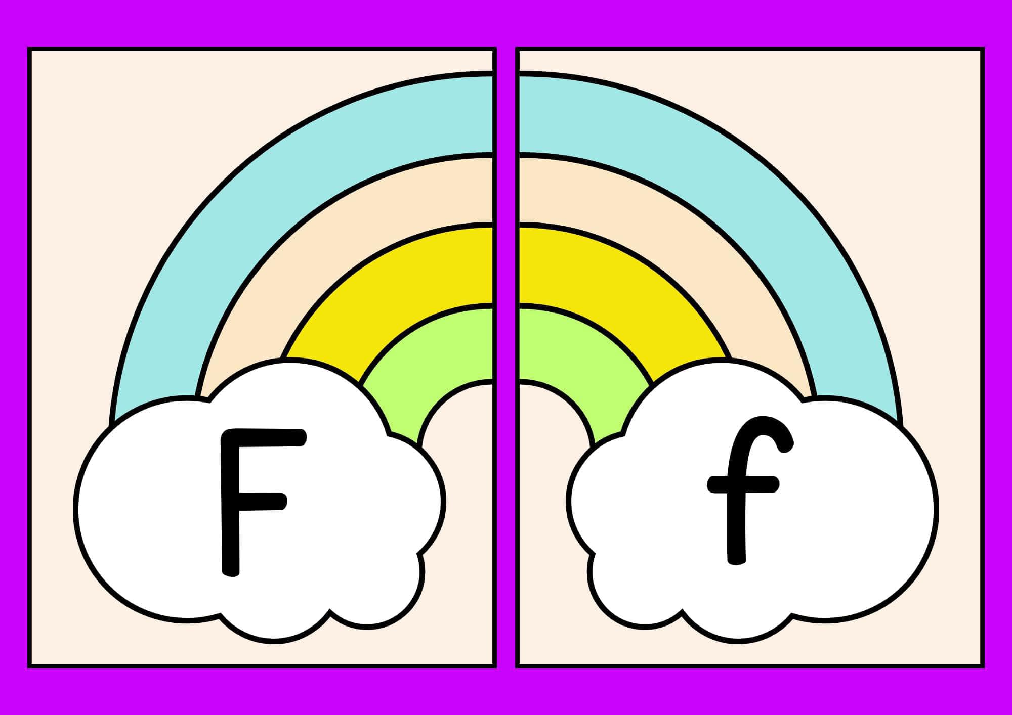 Alfabeto arco íris Ff
