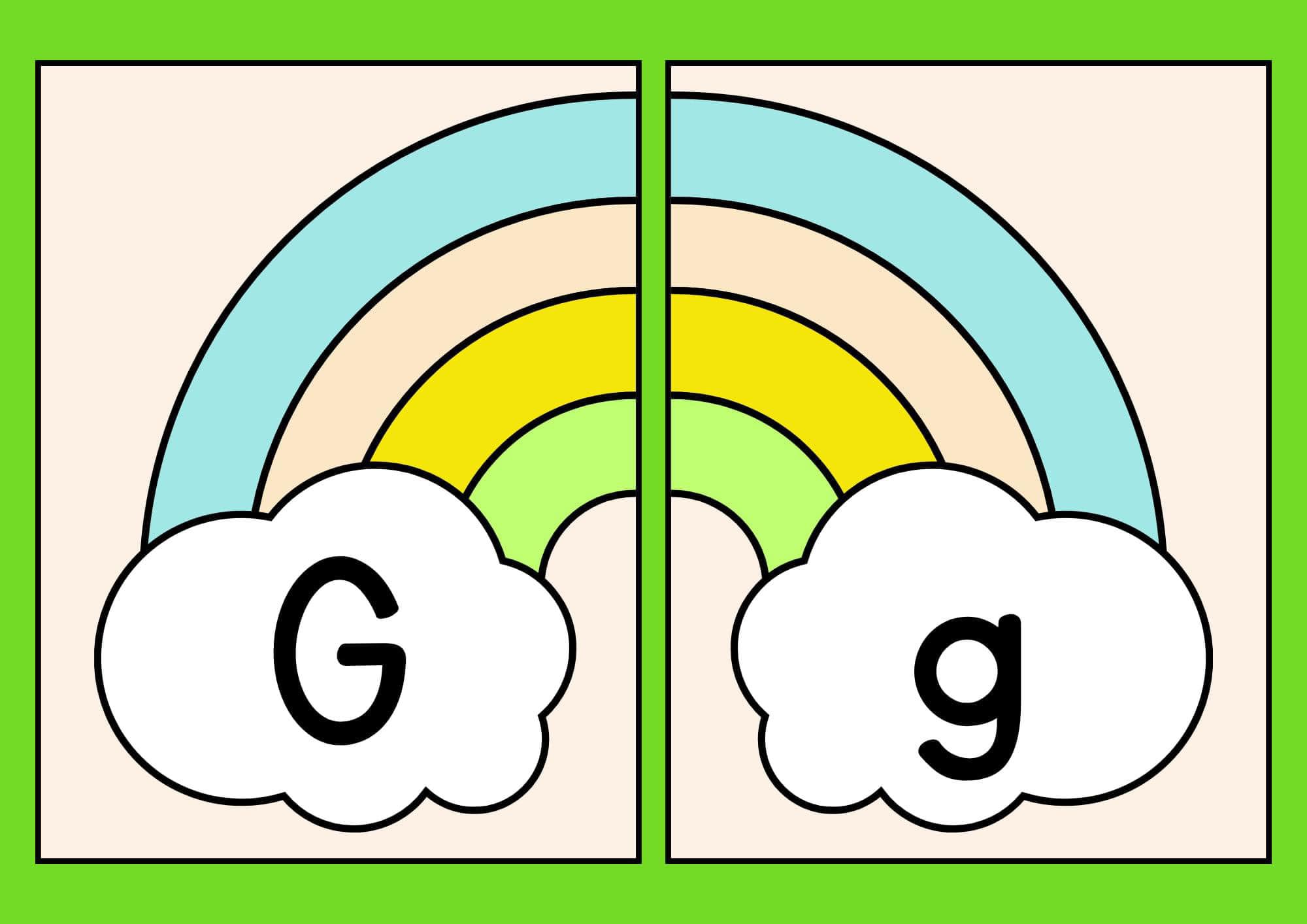 Alfabeto arco íris Gg