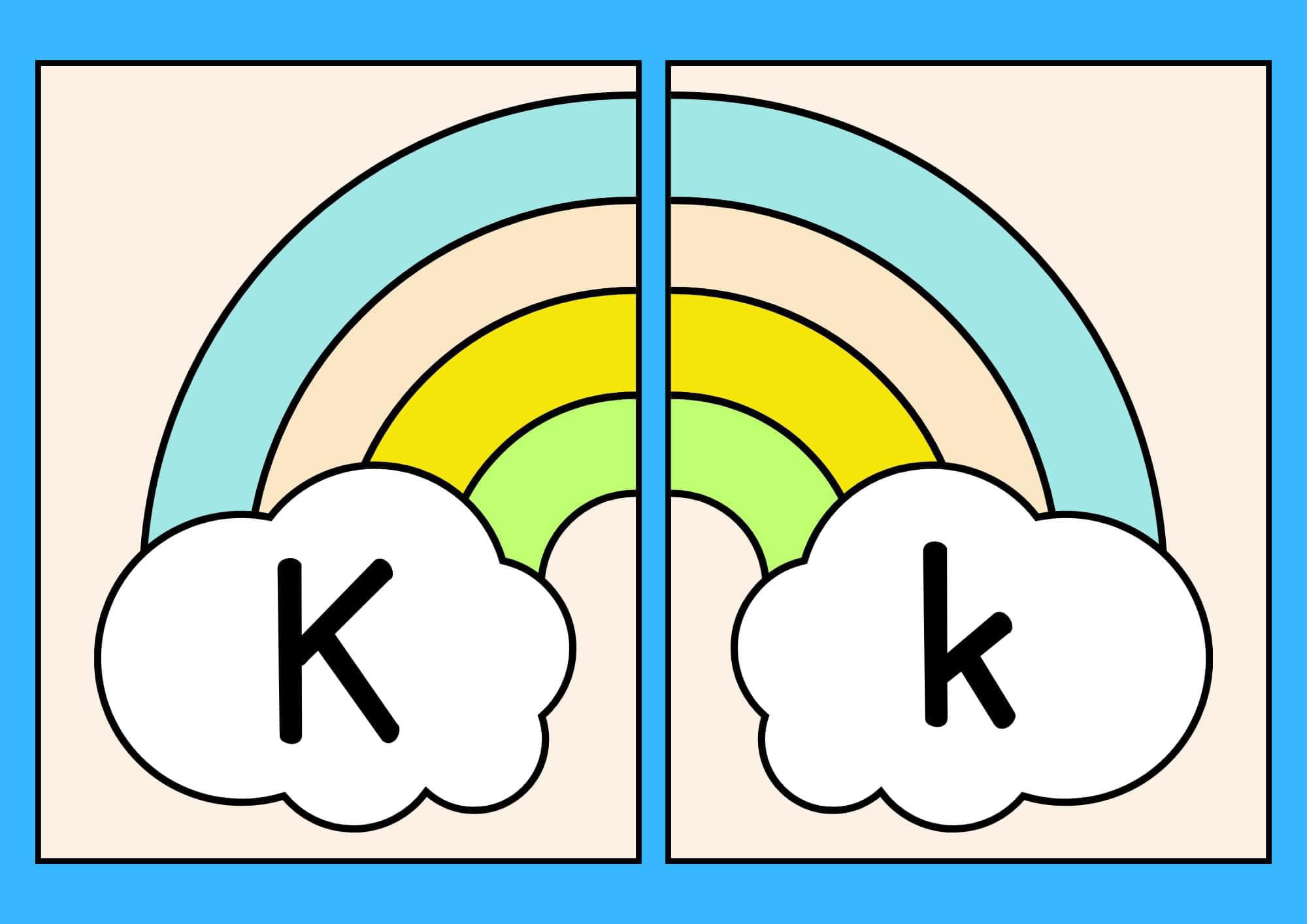 Alfabeto arco íris Kk