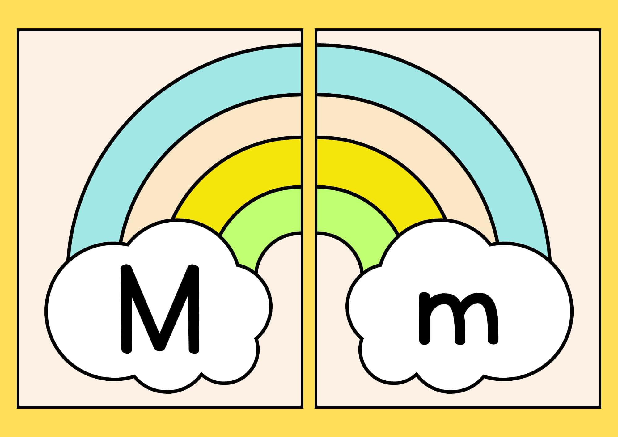 Alfabeto arco íris Mm
