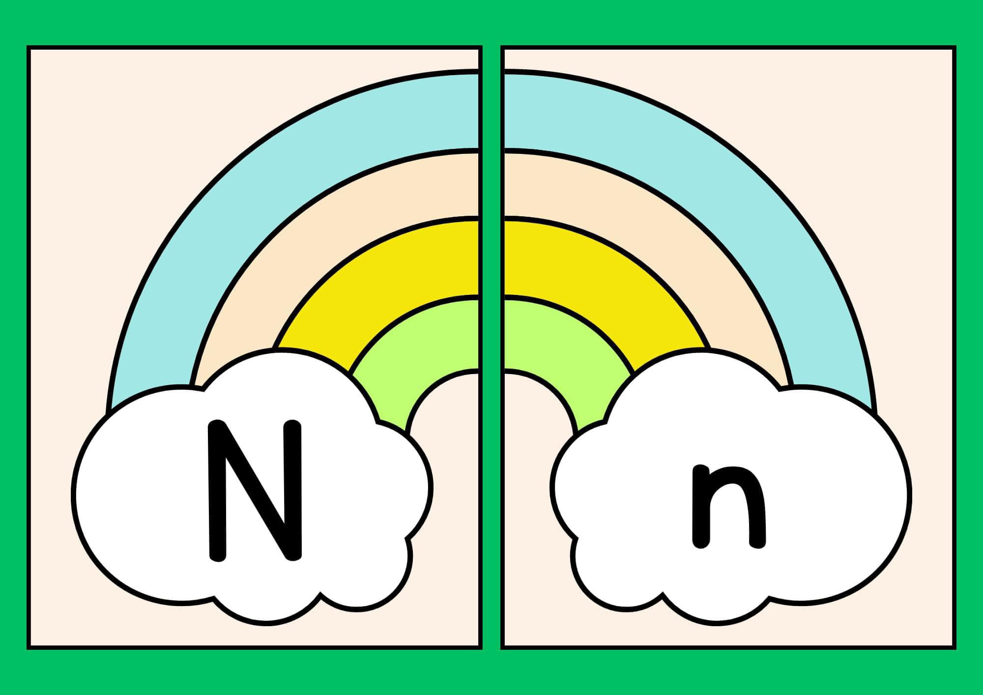 Alfabeto arco íris Nn