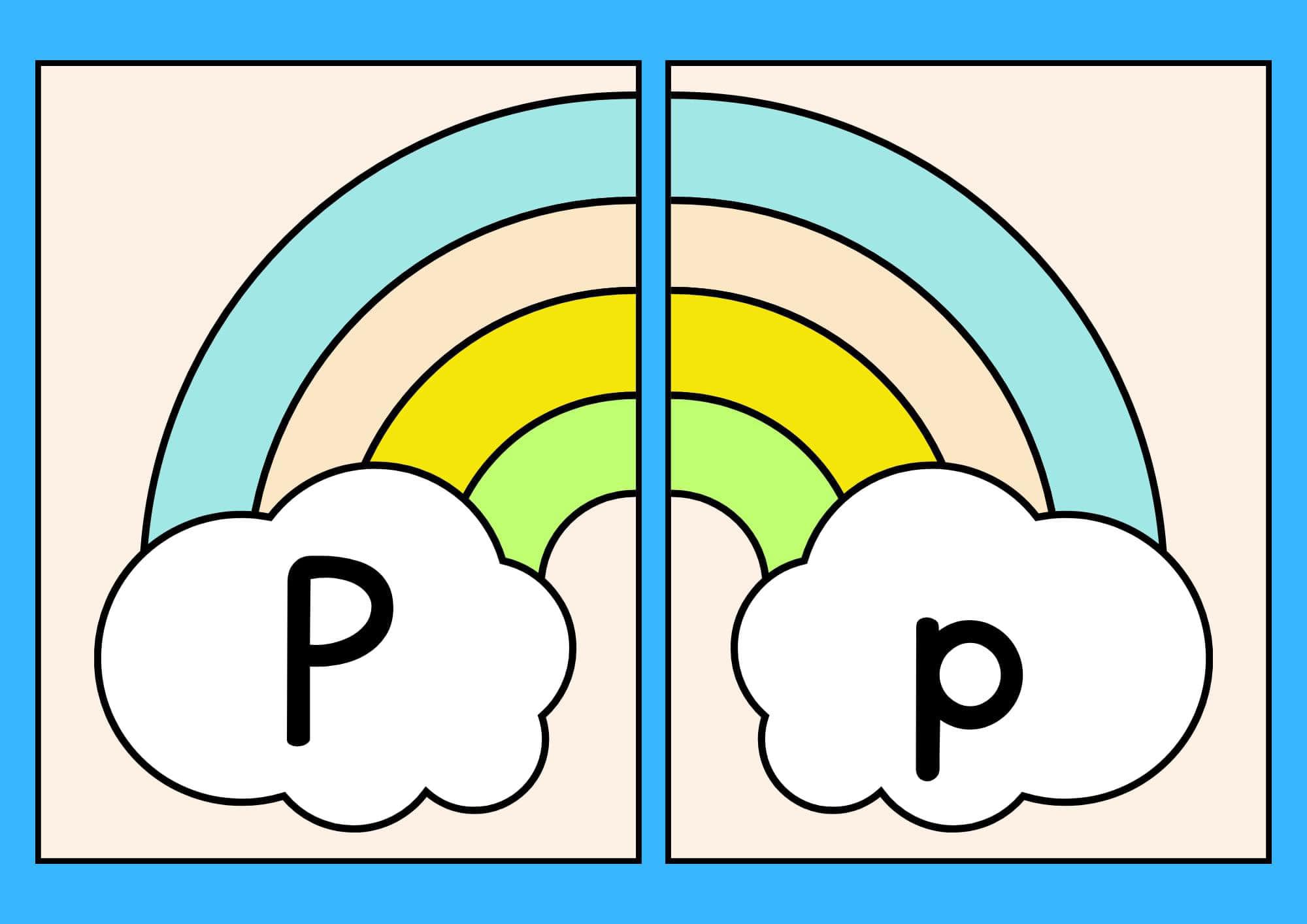 Alfabeto arco íris Pp