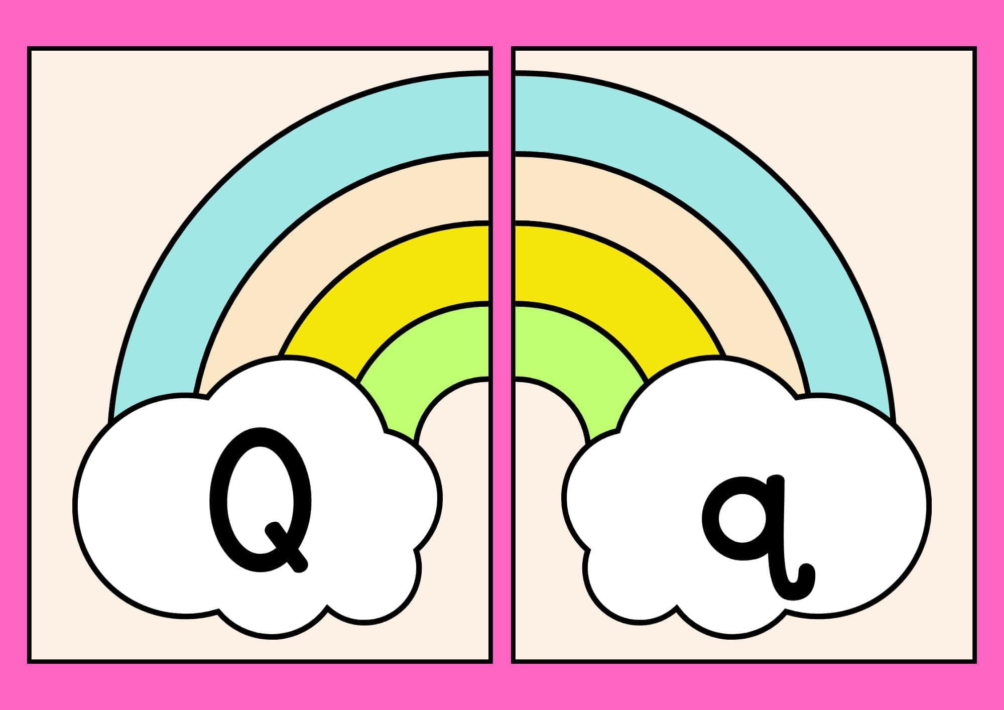 Alfabeto arco íris Qq