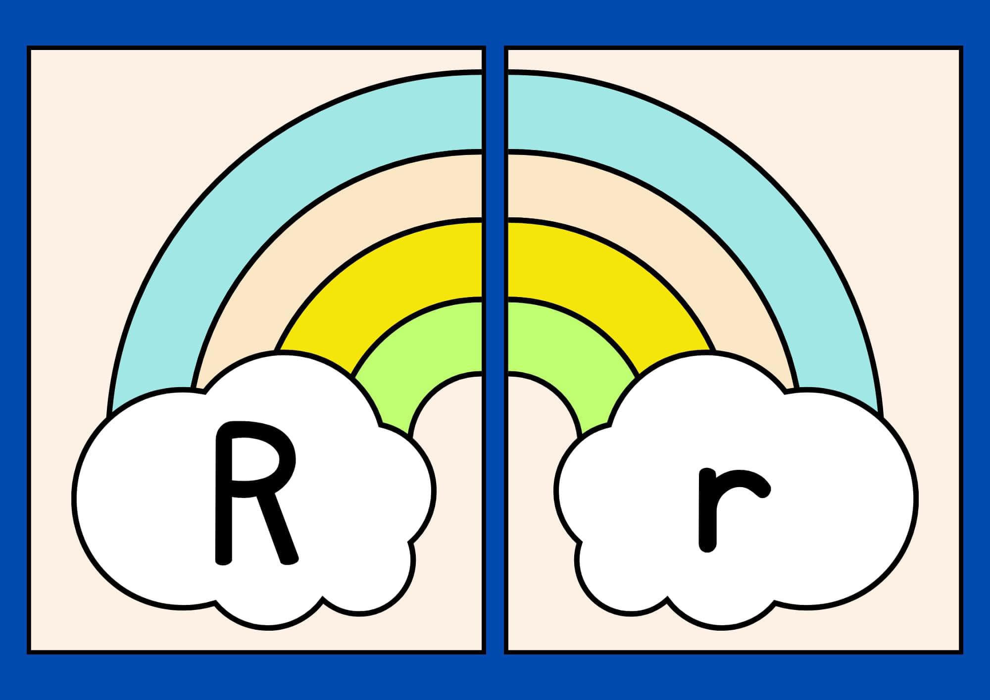 Alfabeto arco íris Rr