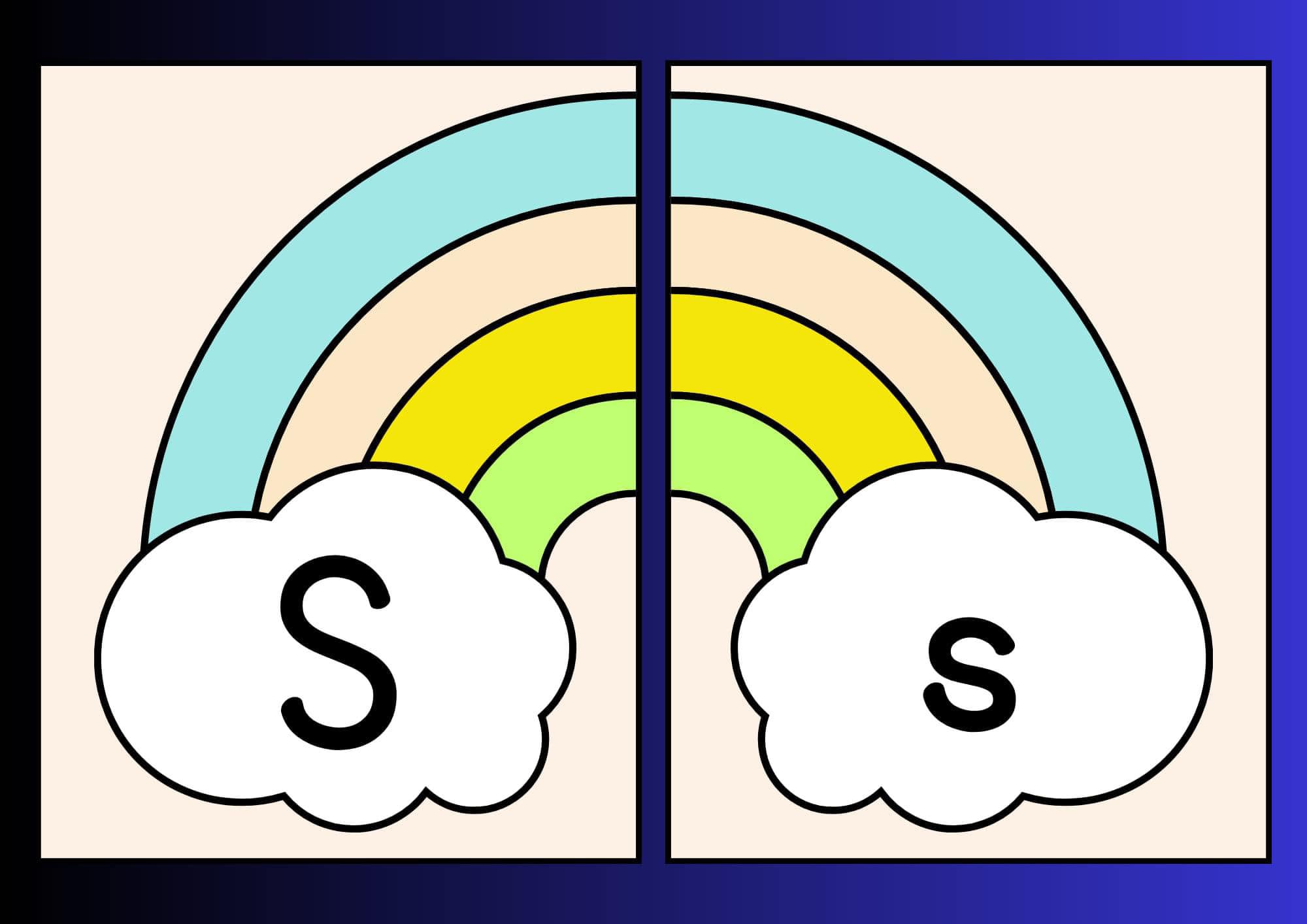 Alfabeto arco íris Ss