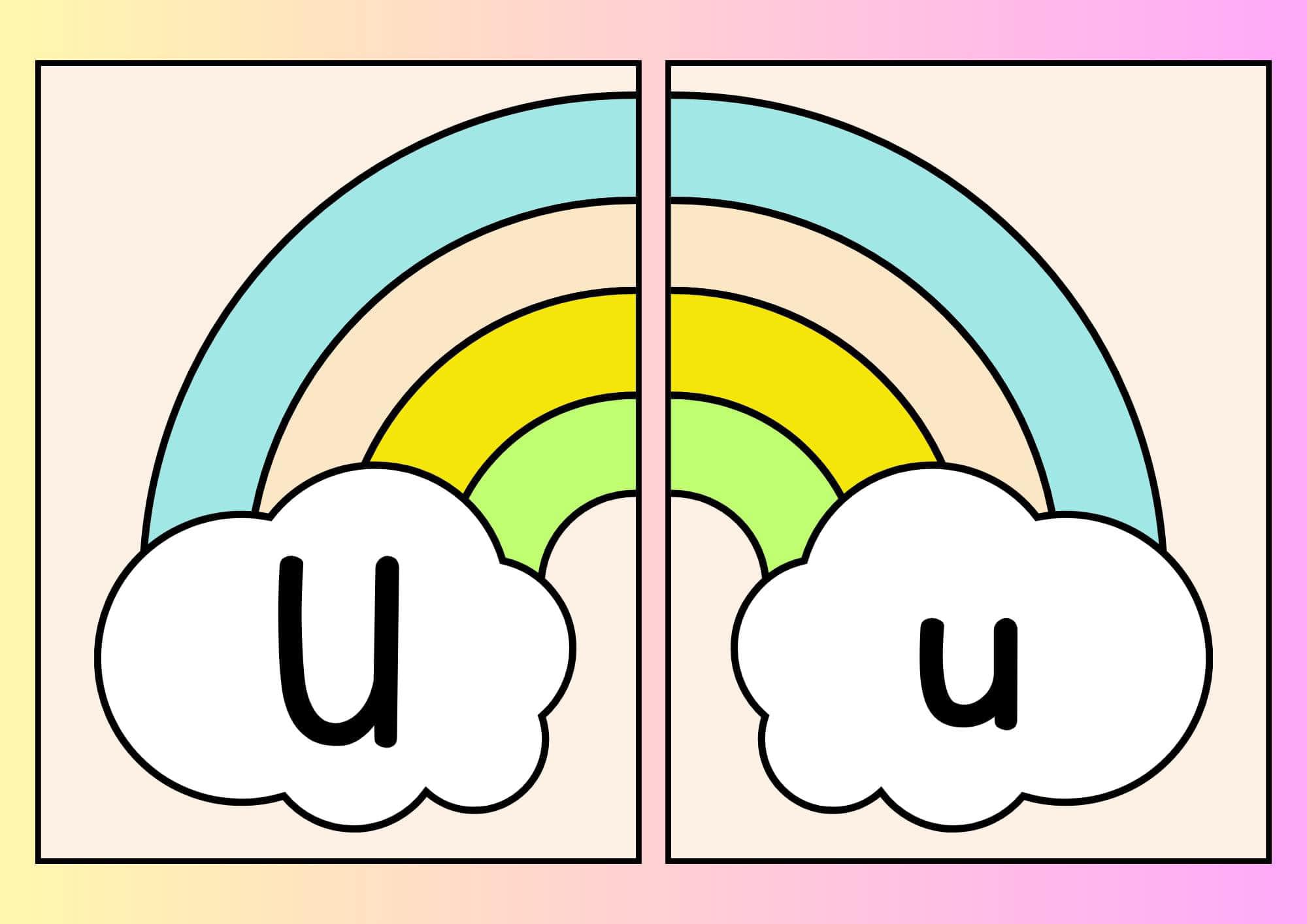 Alfabeto arco íris Uu