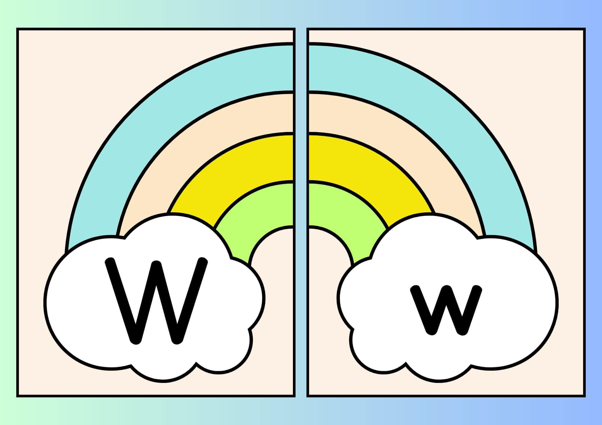 Alfabeto arco íris Ww