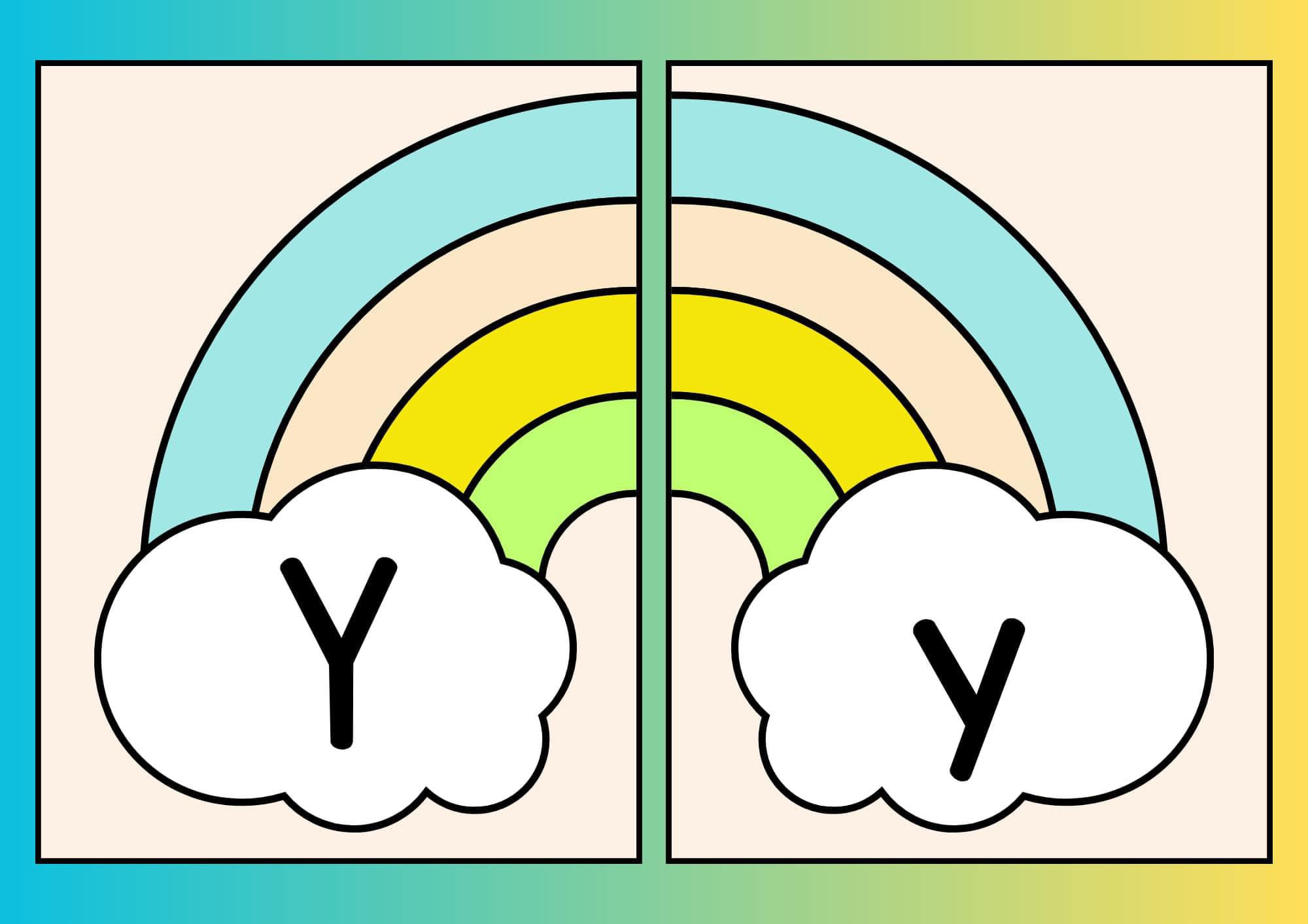 Alfabeto arco íris Yy