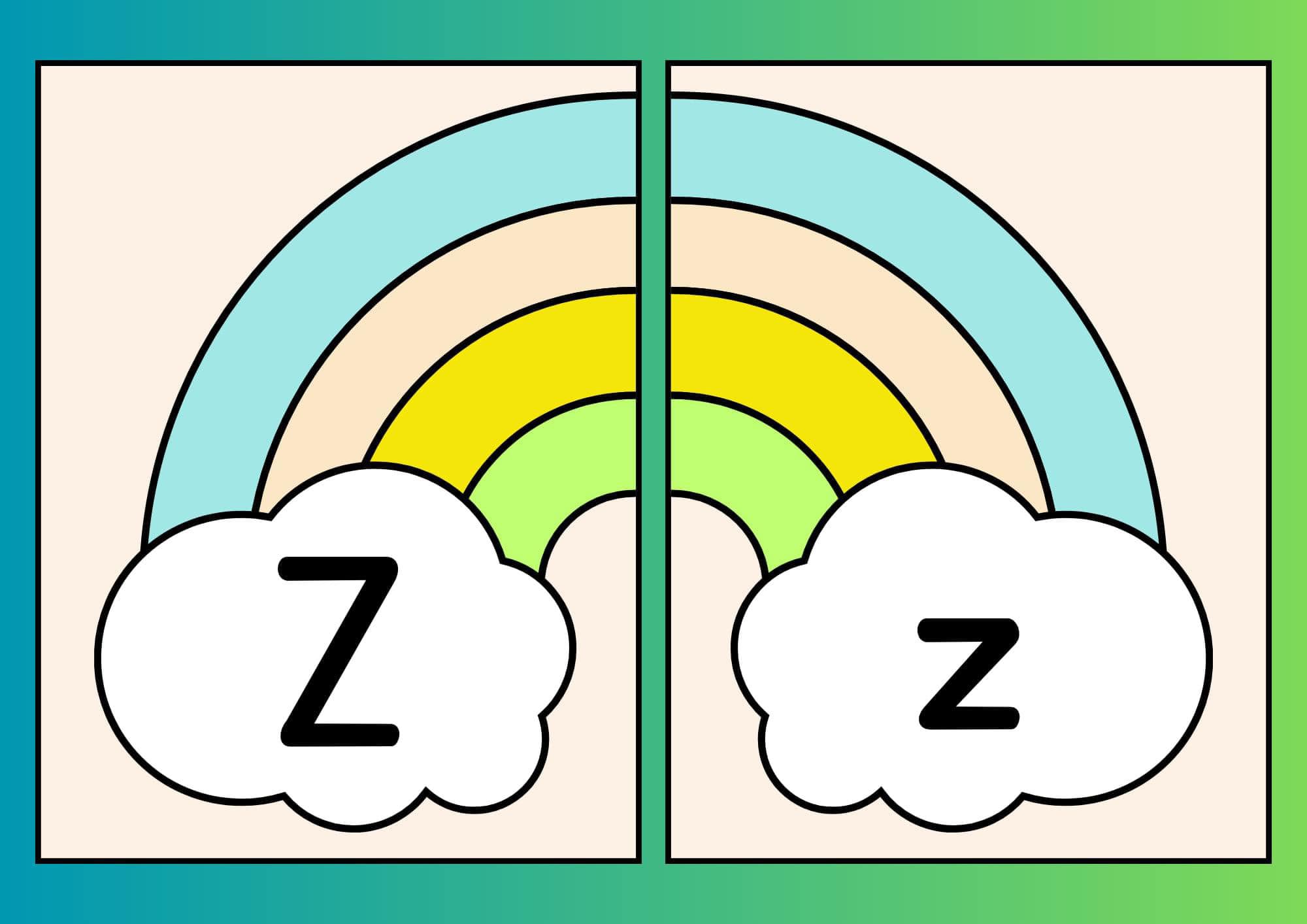 Alfabeto arco íris Zz