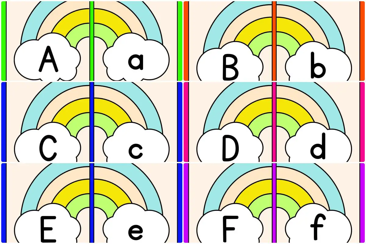 Alfabeto Arco íris para imprimir