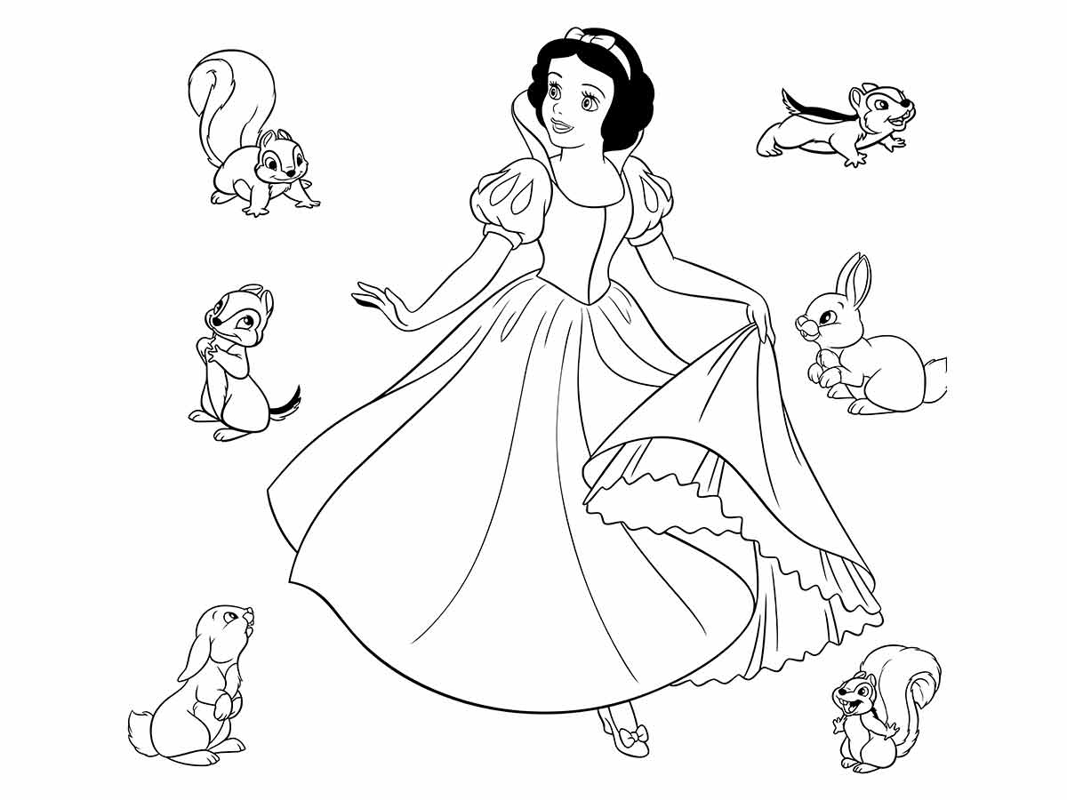 branca de neve para colorir 14