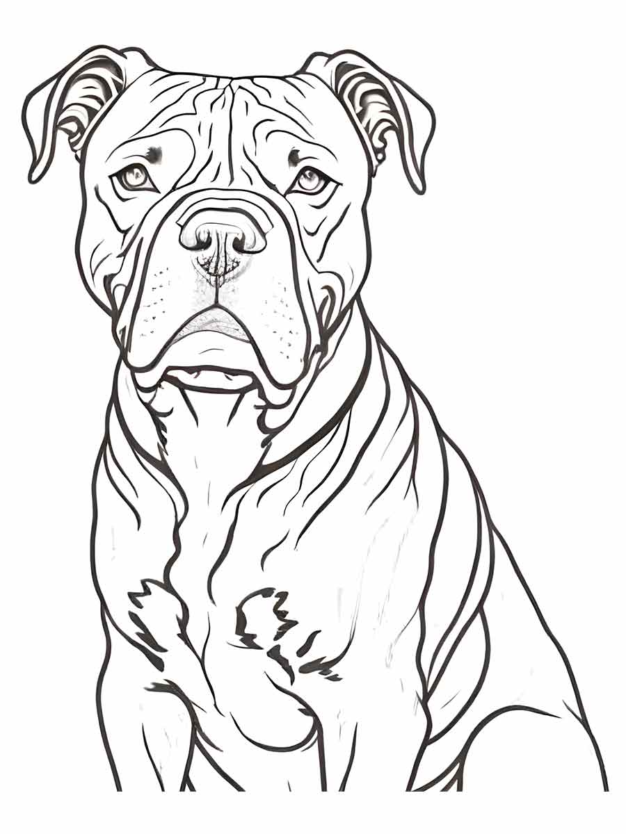 cachorro para colorir american staffordshire terrier sentado