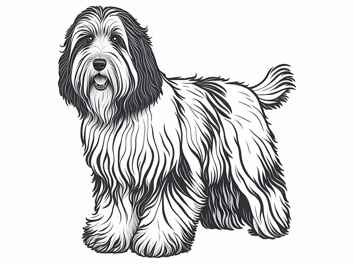 cachorro para colorir bearded collie