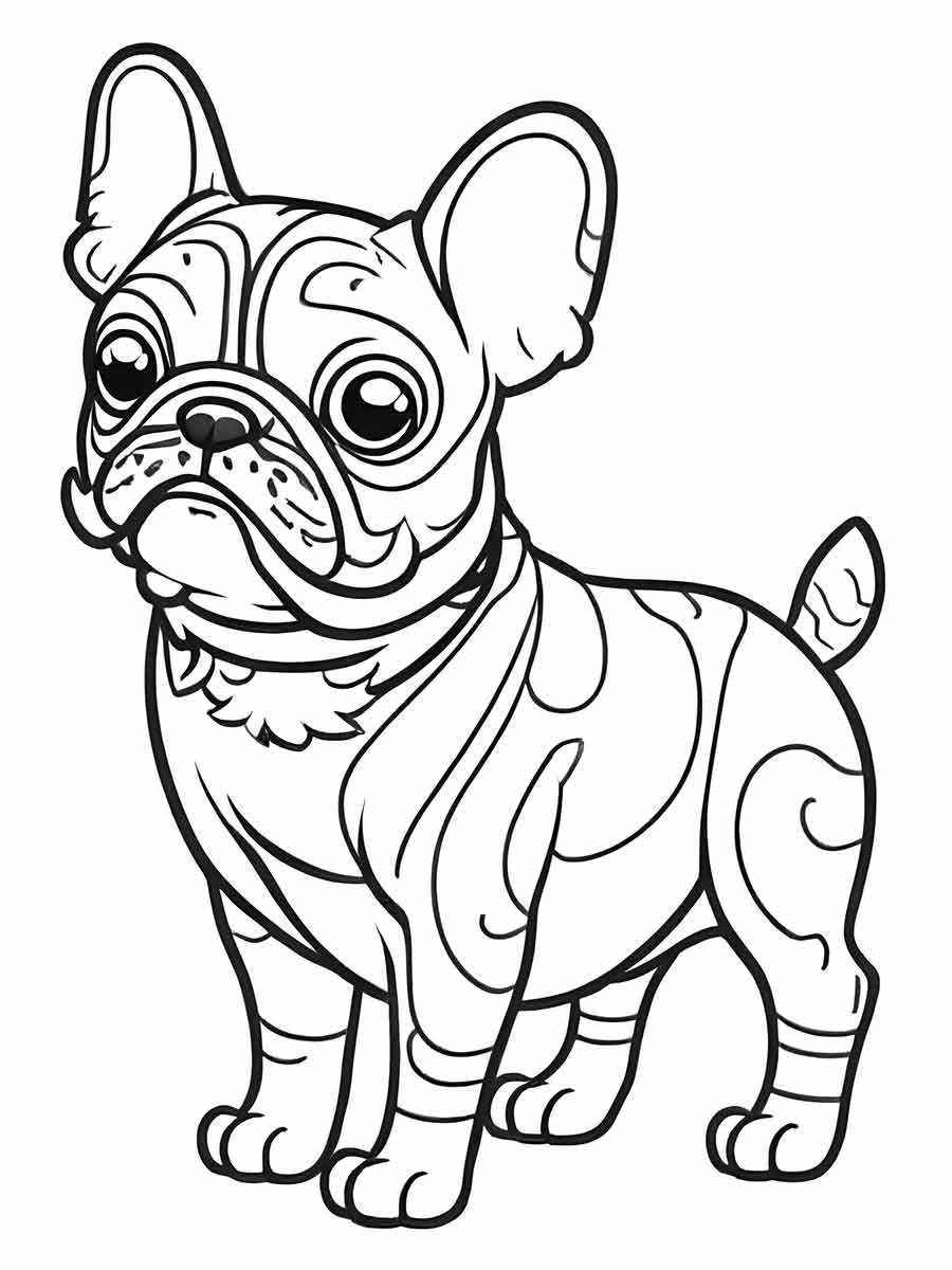 cachorro para colorir bulldog fofo