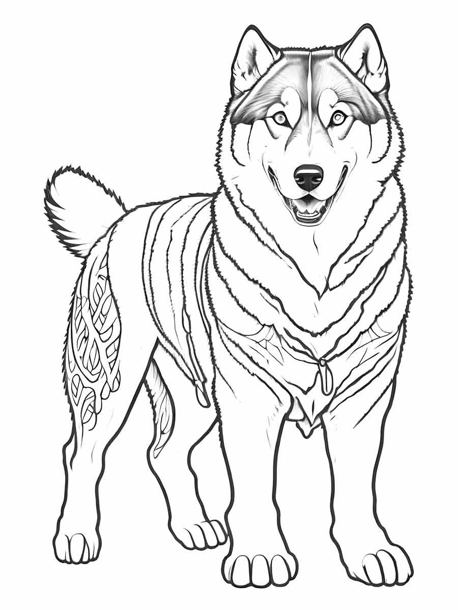 cachorro para colorir malamute do alasca lindo