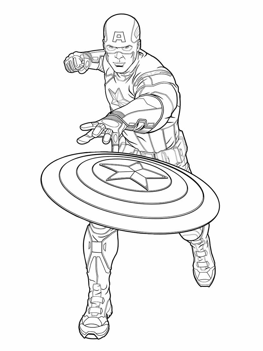 capitao america para colorir 1