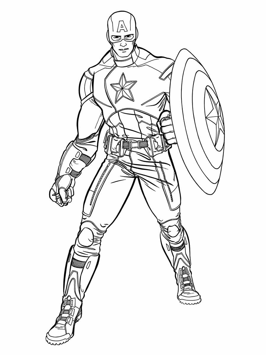 capitao america para colorir 2