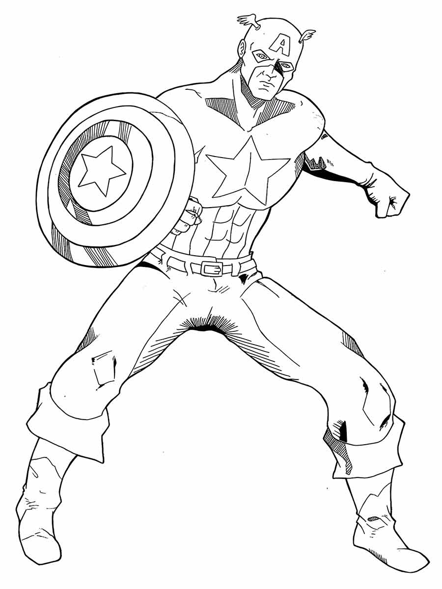 capitao america para colorir 22