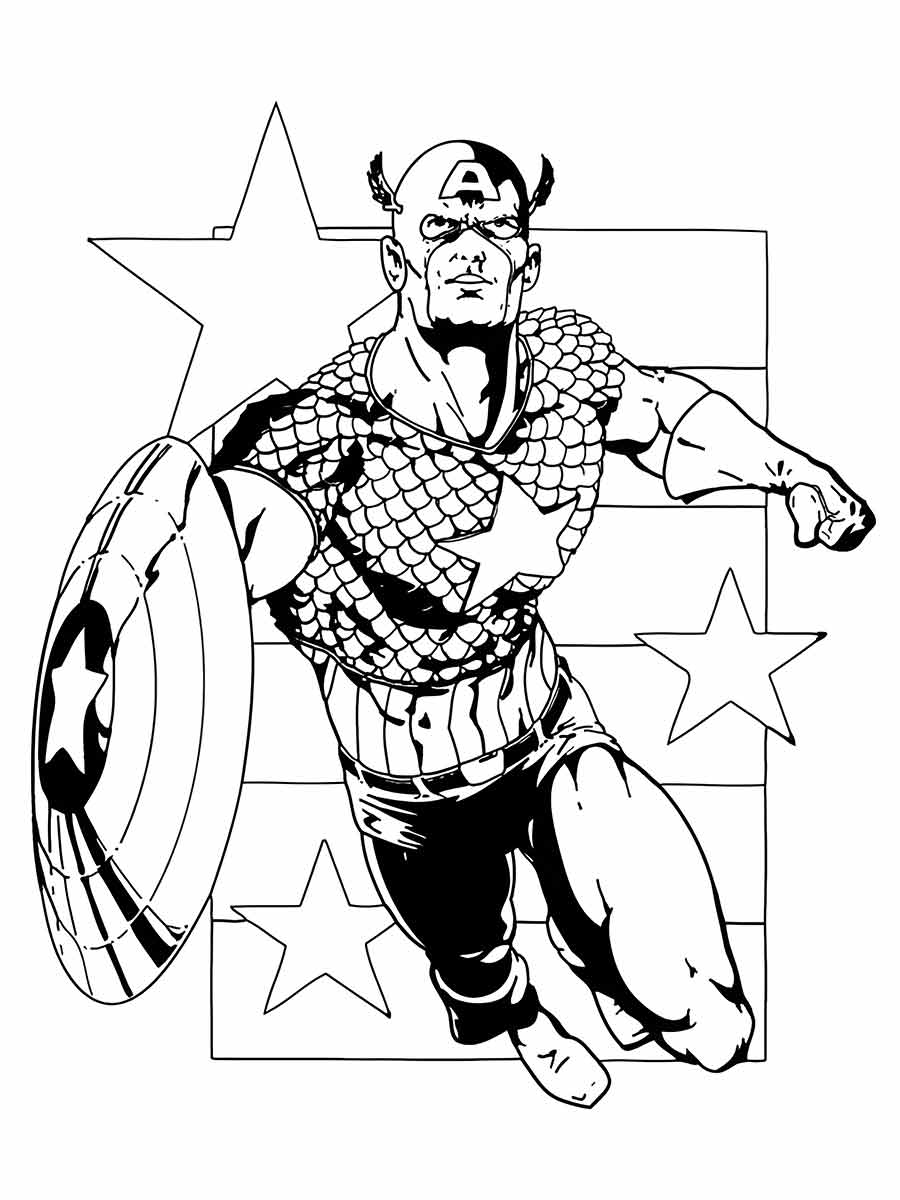 capitao america para colorir 34