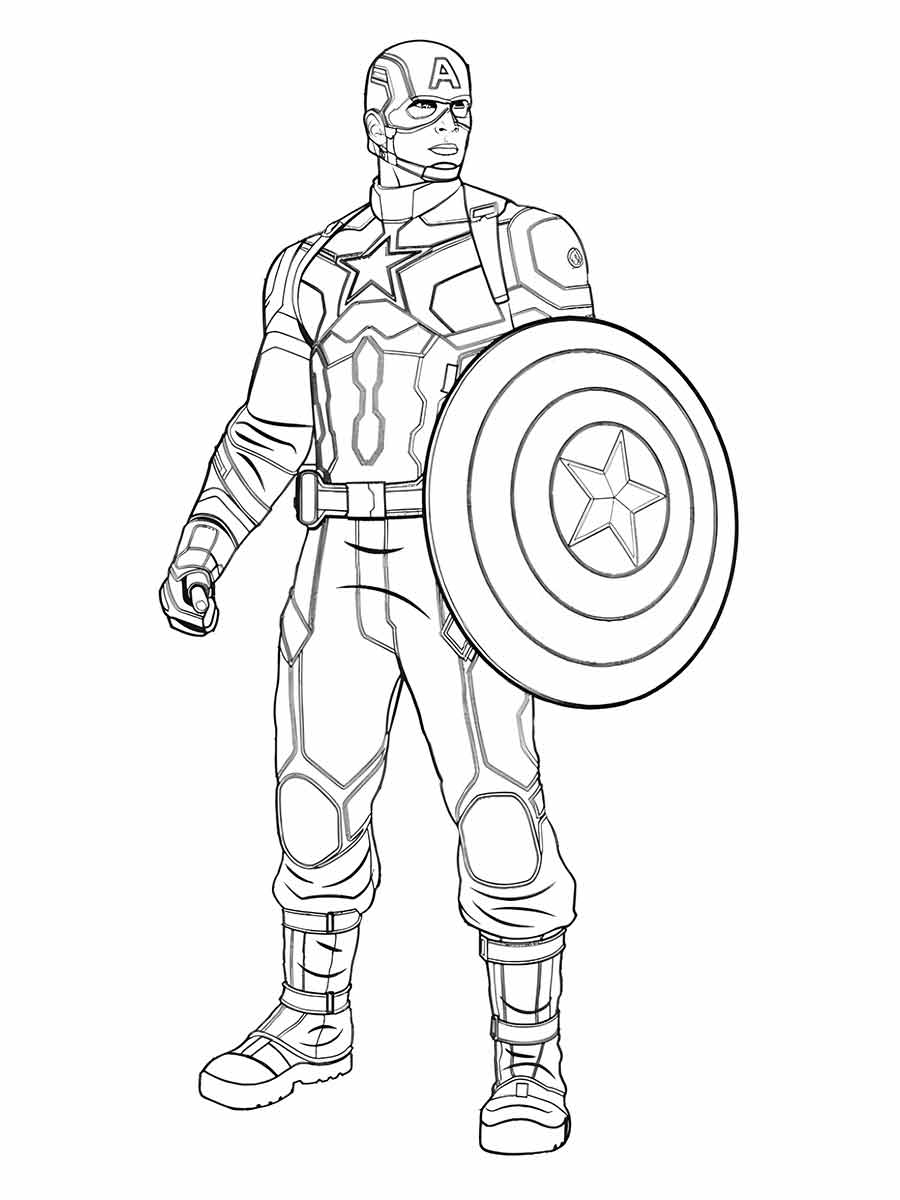 capitao america para colorir