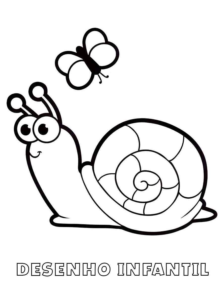 caracol desenho infantil para colorir