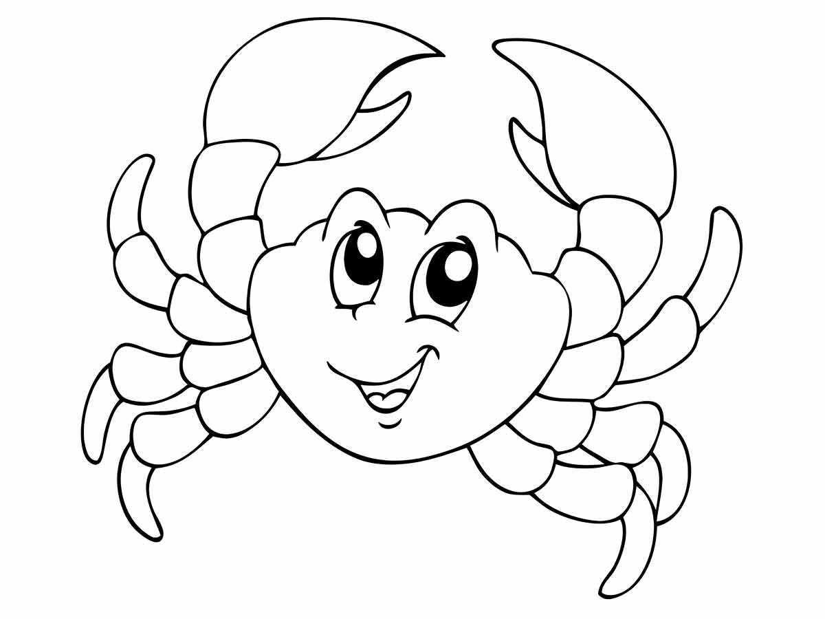 caranguejo mar desenho infantil para colorir