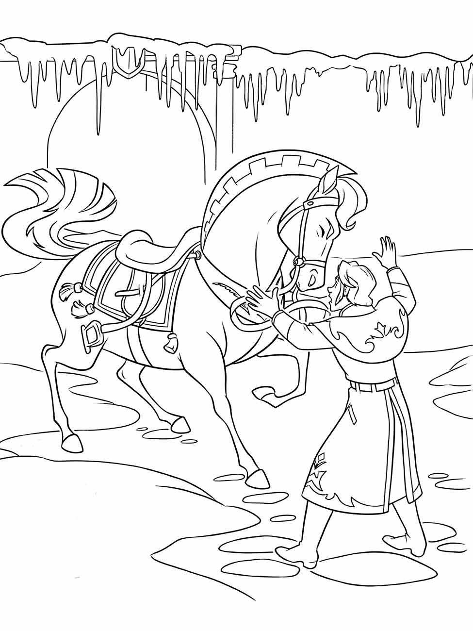 cavalo de frozen para colorir