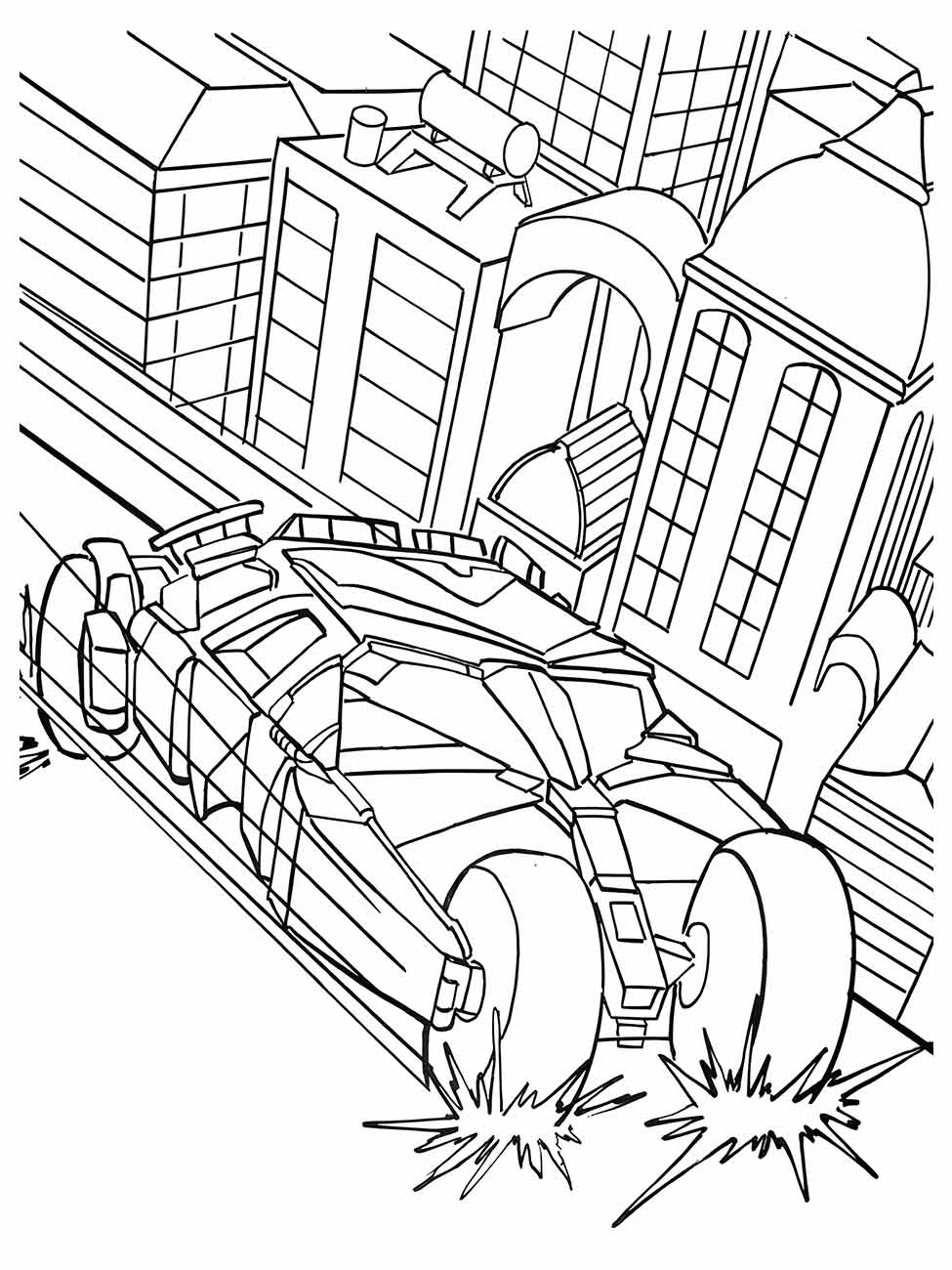 desenho carro do batman para colorir 3