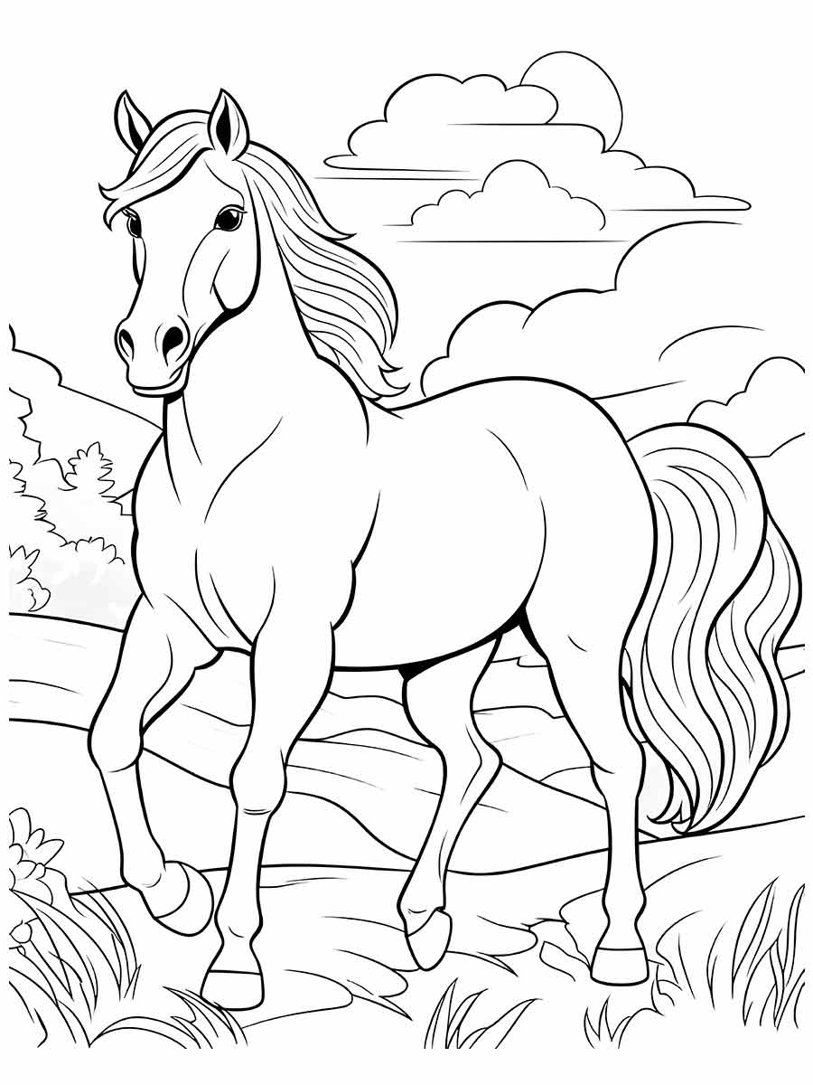 desenho cavalo para colorir 4