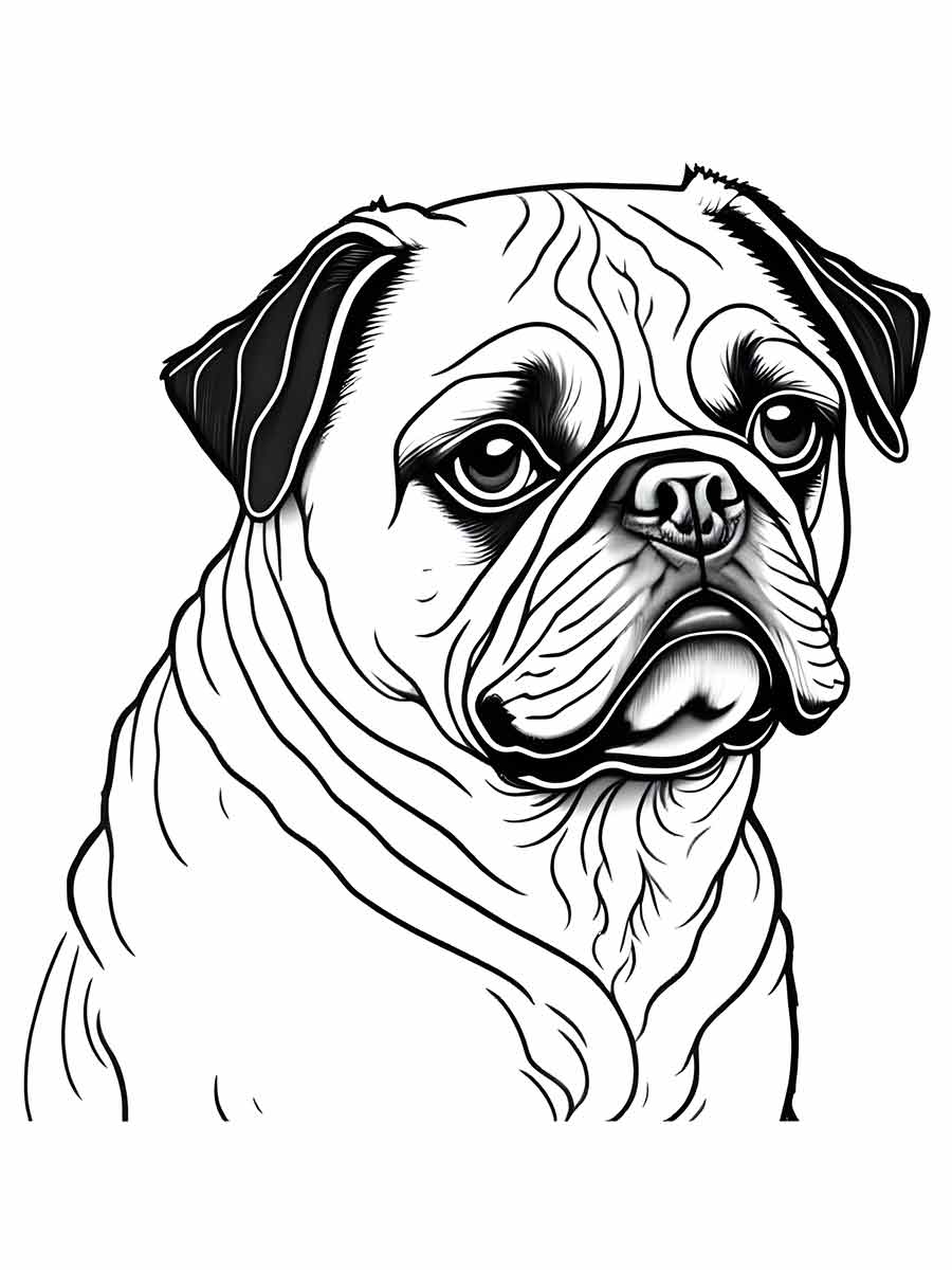 desenho de cachorro para colorir bulldog