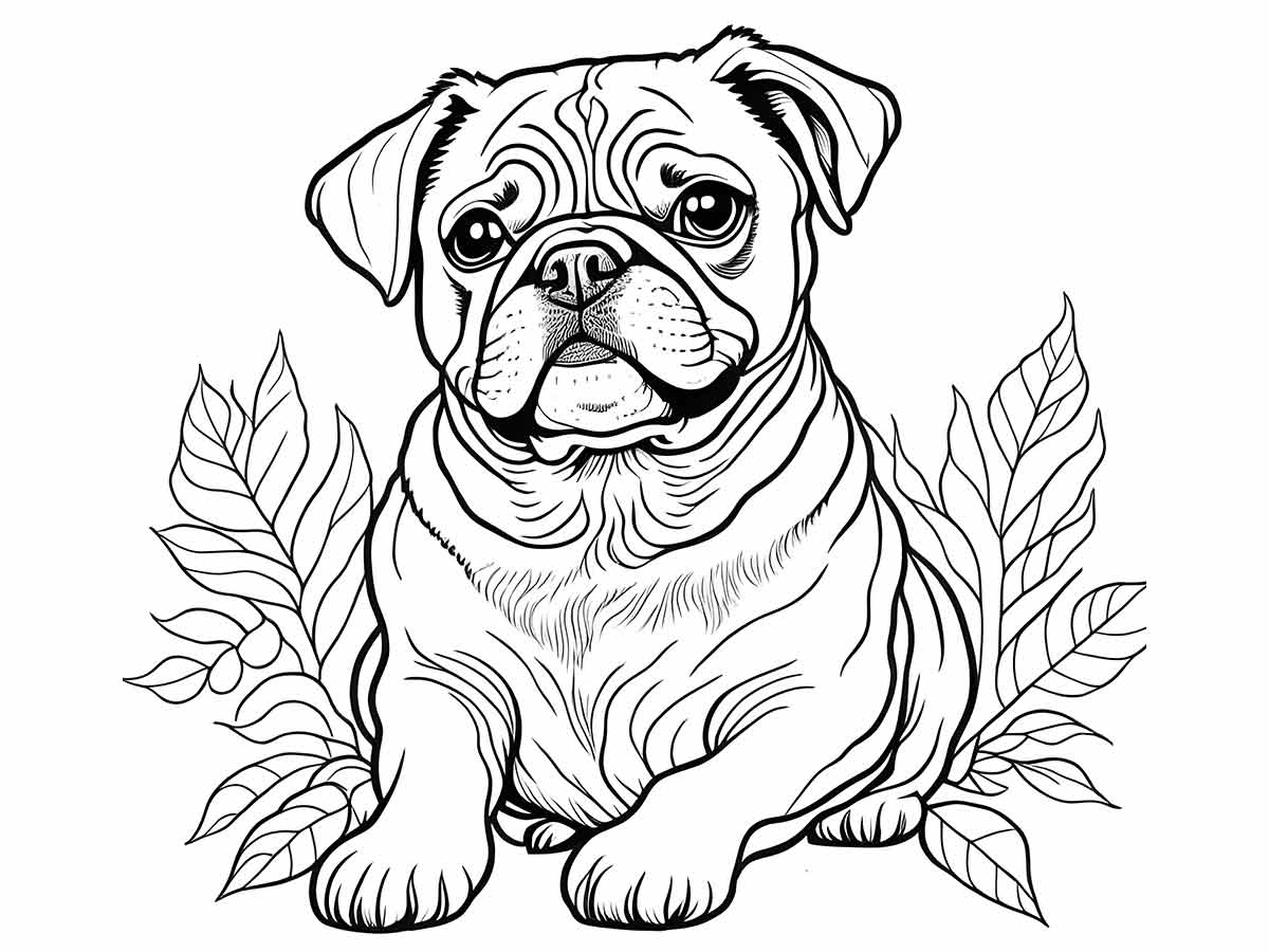 desenho de cachorro para colorir imprimir bulldog