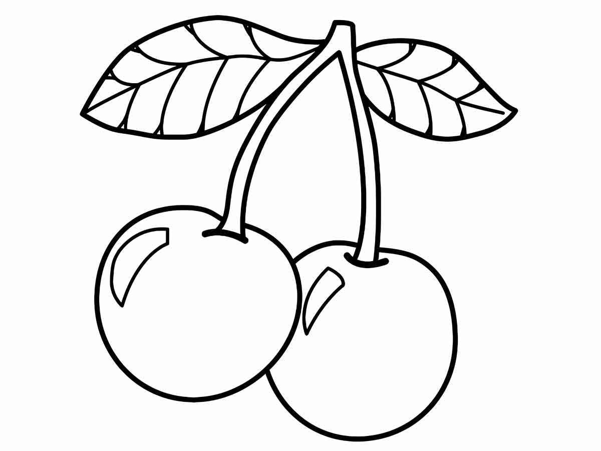 desenho de cereja para colorir