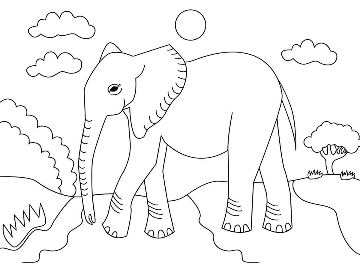 desenho de elefante para colorir 68