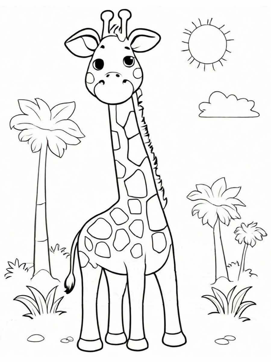 desenho de girafa para colorir 31