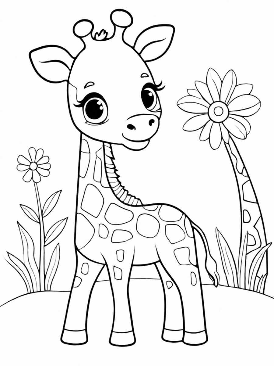 desenho de girafa para colorir 35