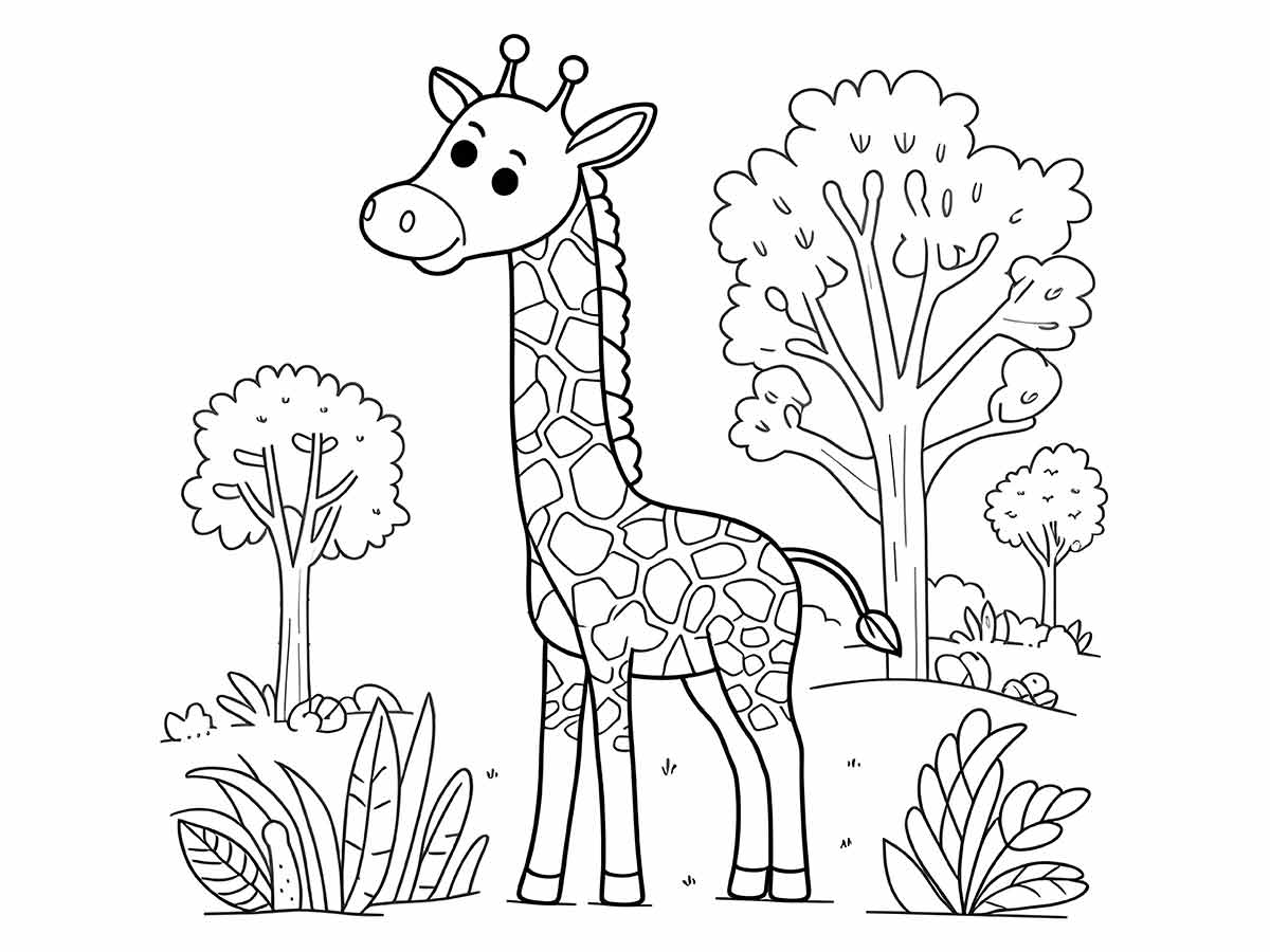 desenho de girafa para colorir 37