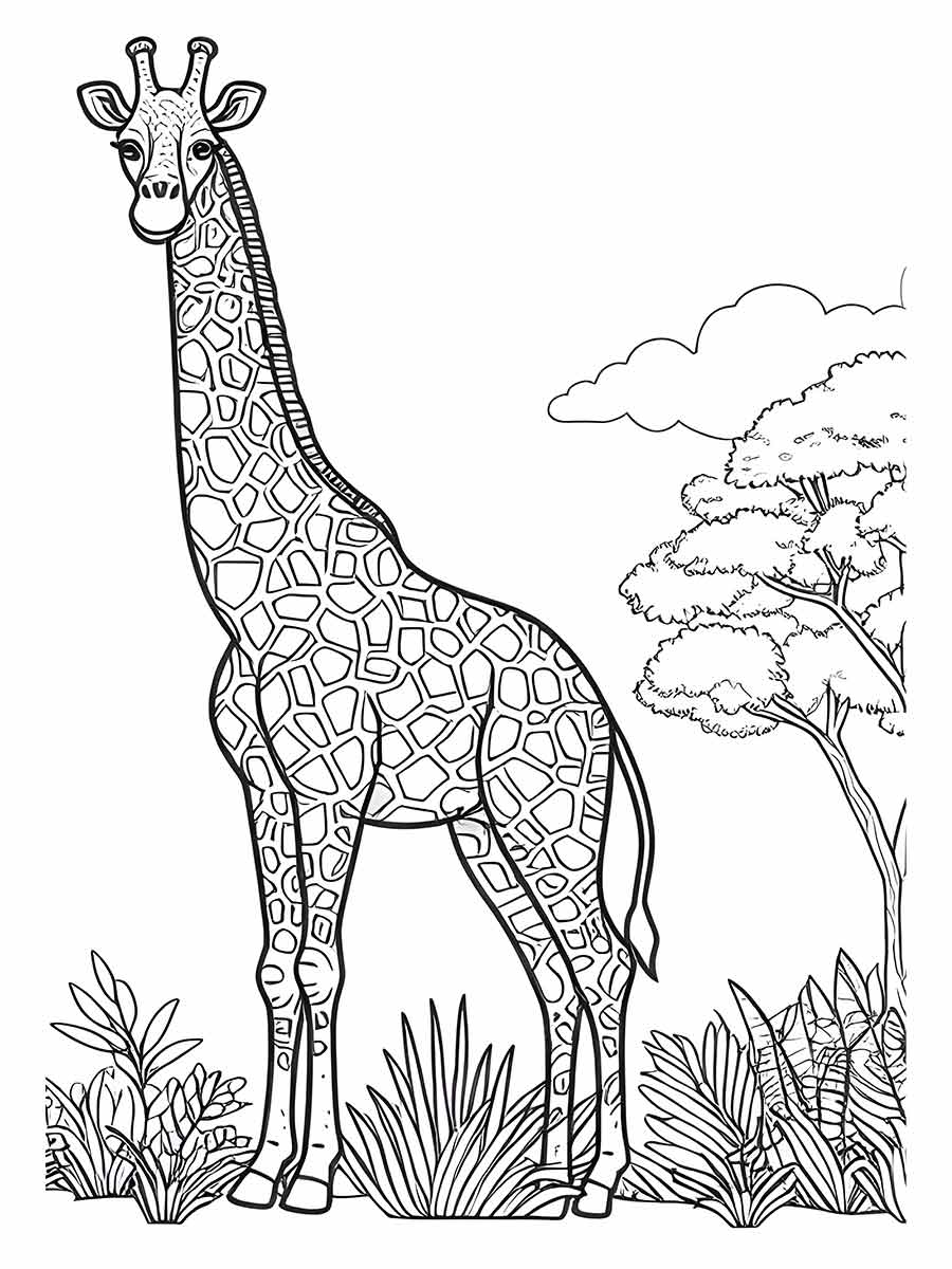 desenho de girafa para colorir 39