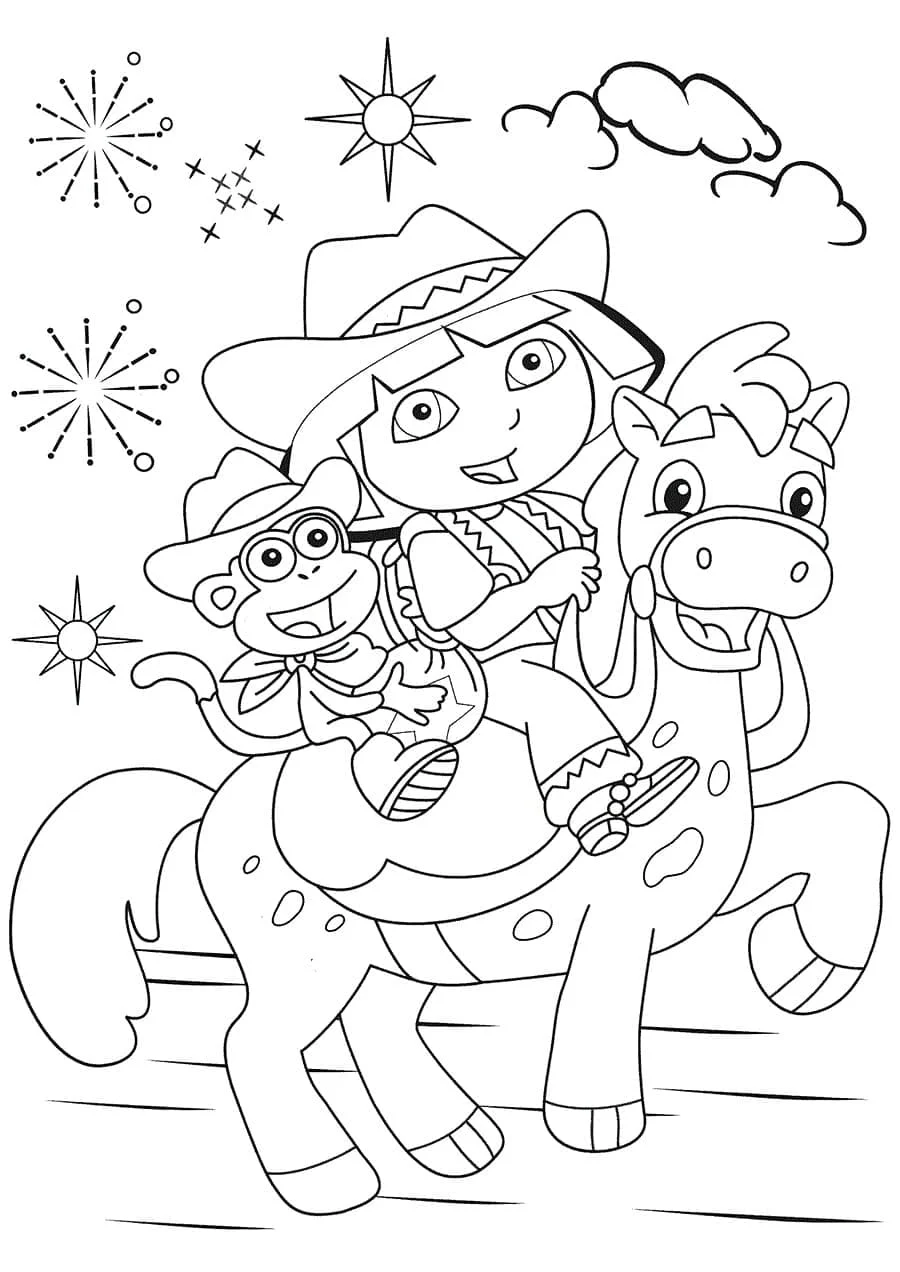 desenho dora aventureira para colorir 103