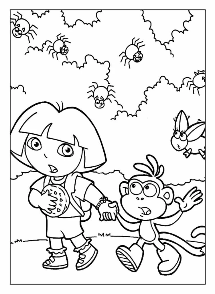 desenho dora aventureira para colorir 105