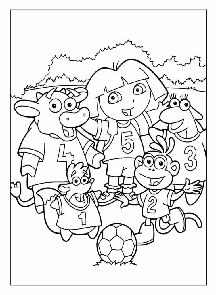 desenho dora aventureira para colorir 107