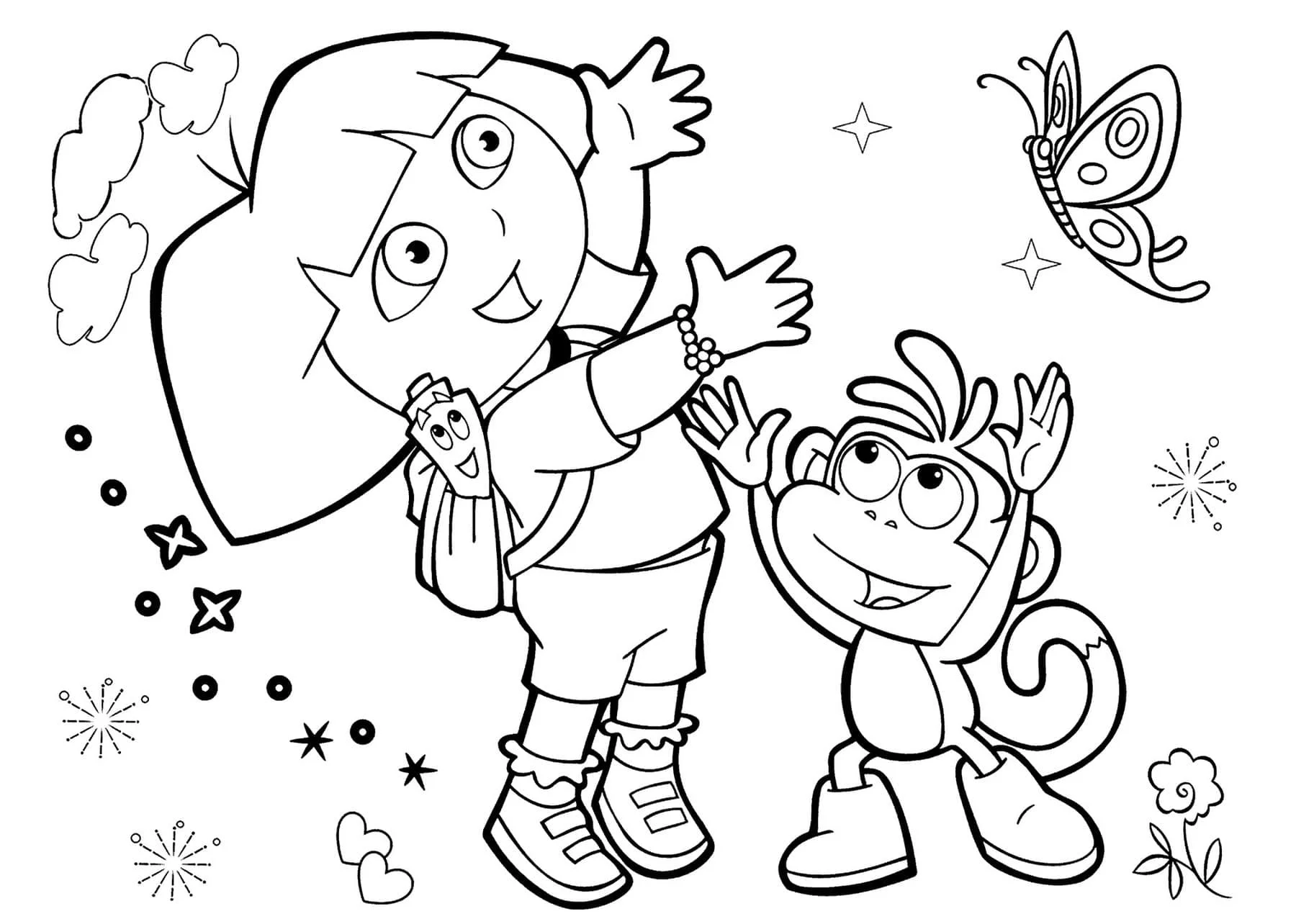 desenho dora aventureira para colorir 109