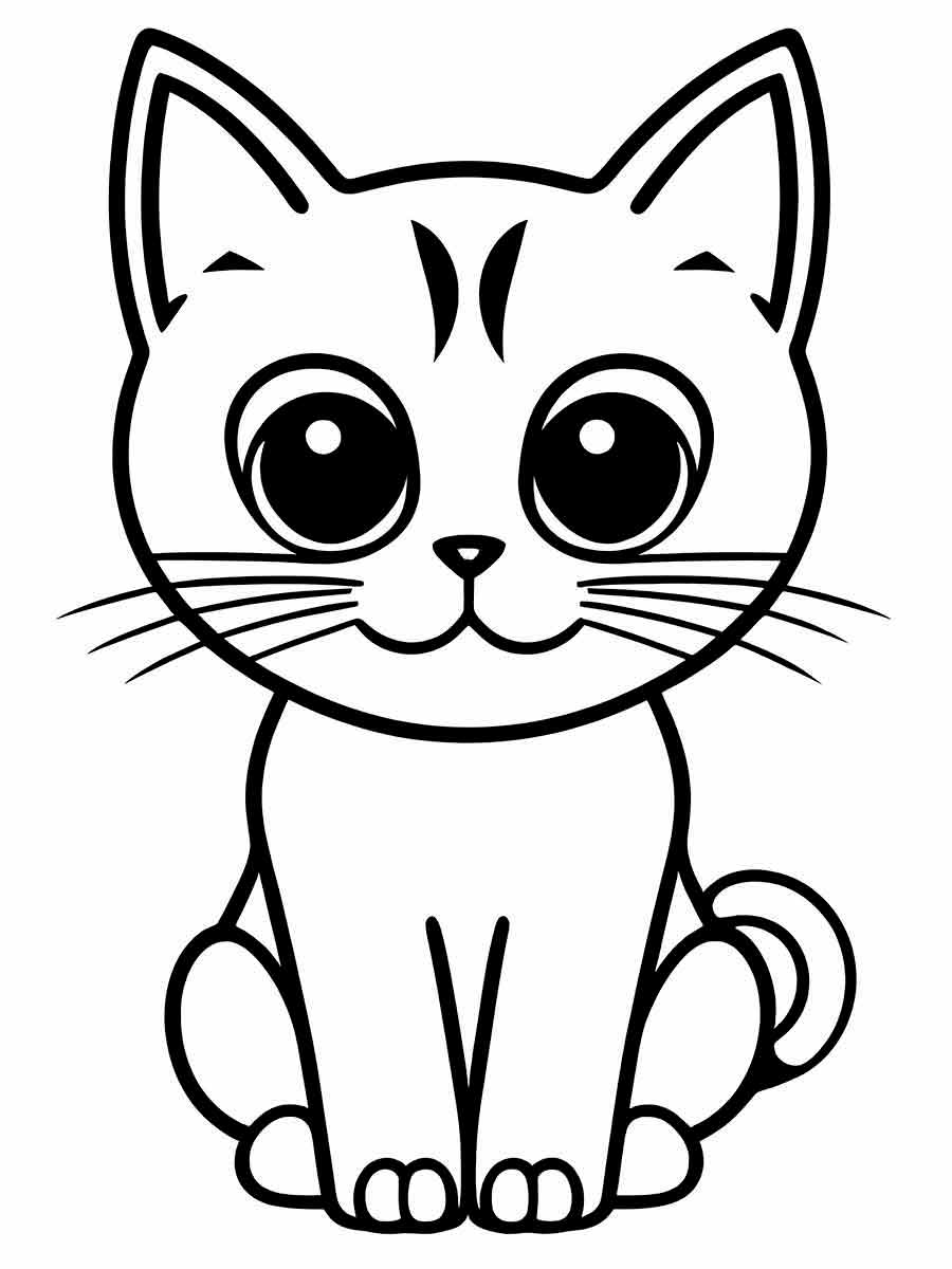 desenho infantil para colorir de gato