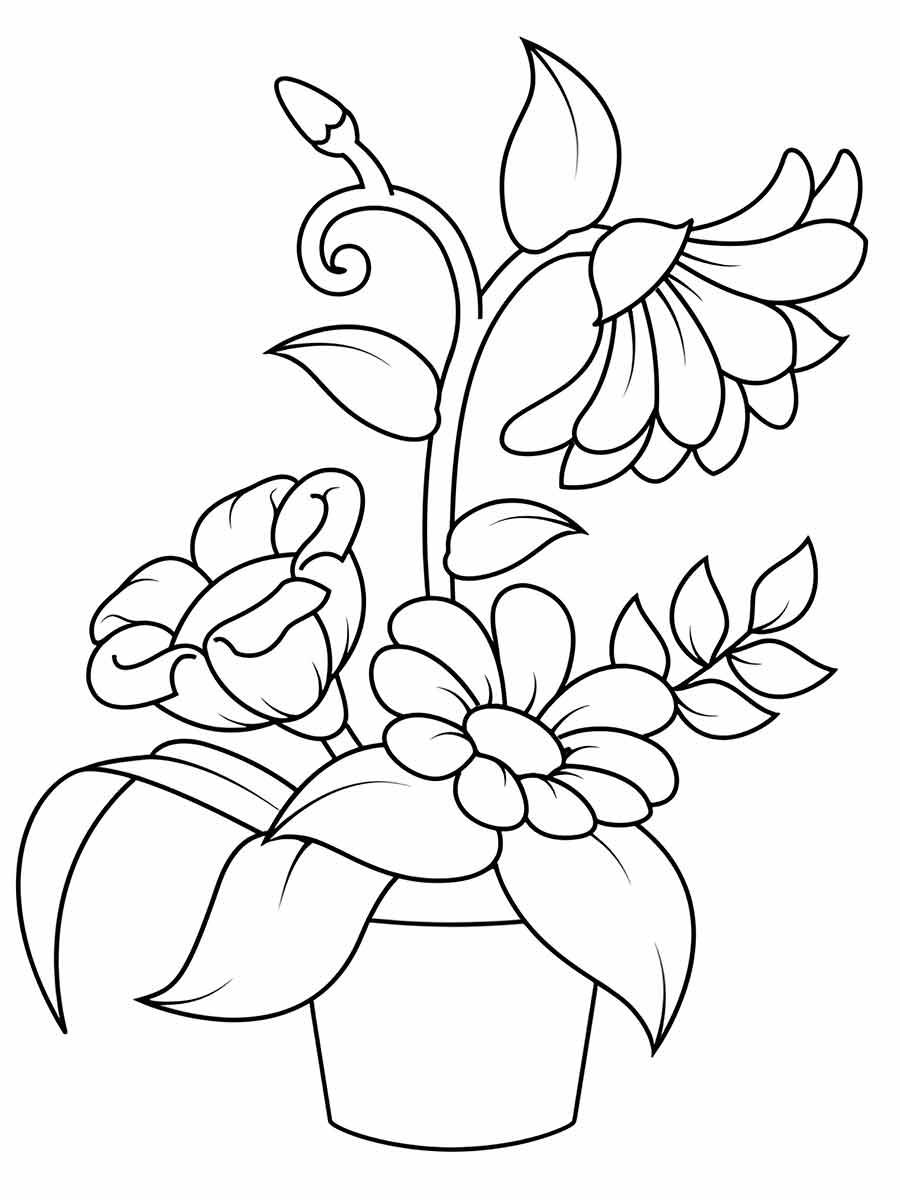 desenho jarro de flores para colorir 64