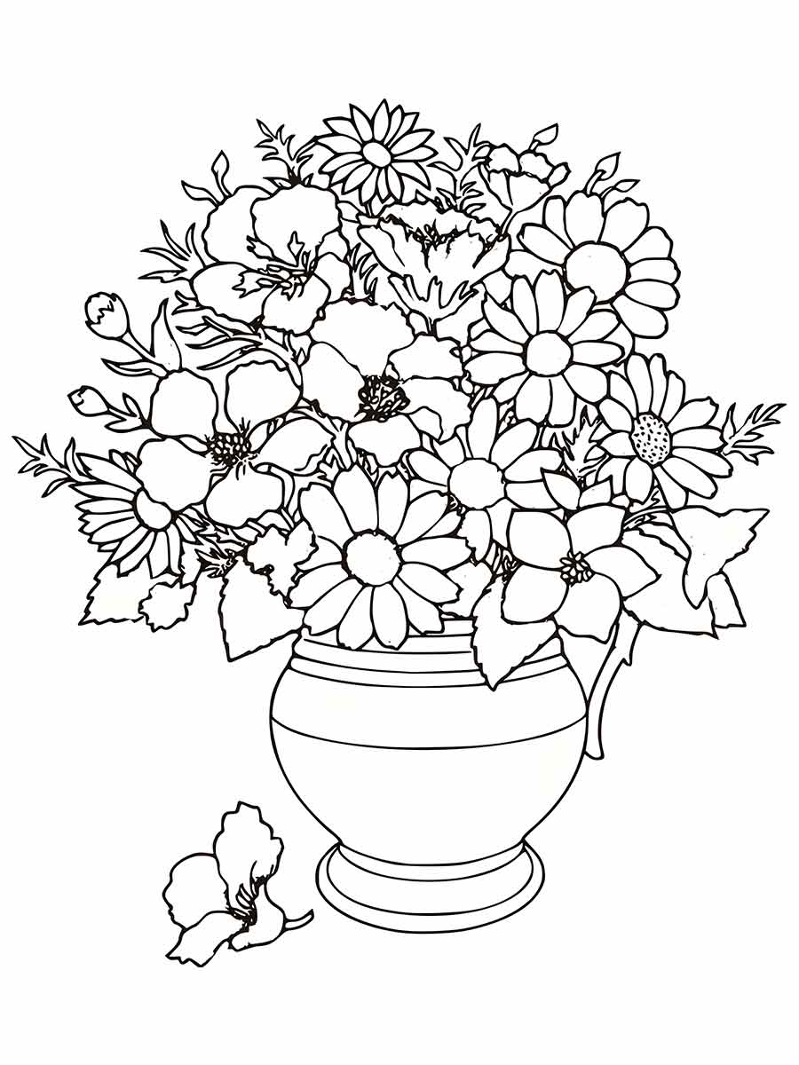 desenho jarro de flores para colorir 65