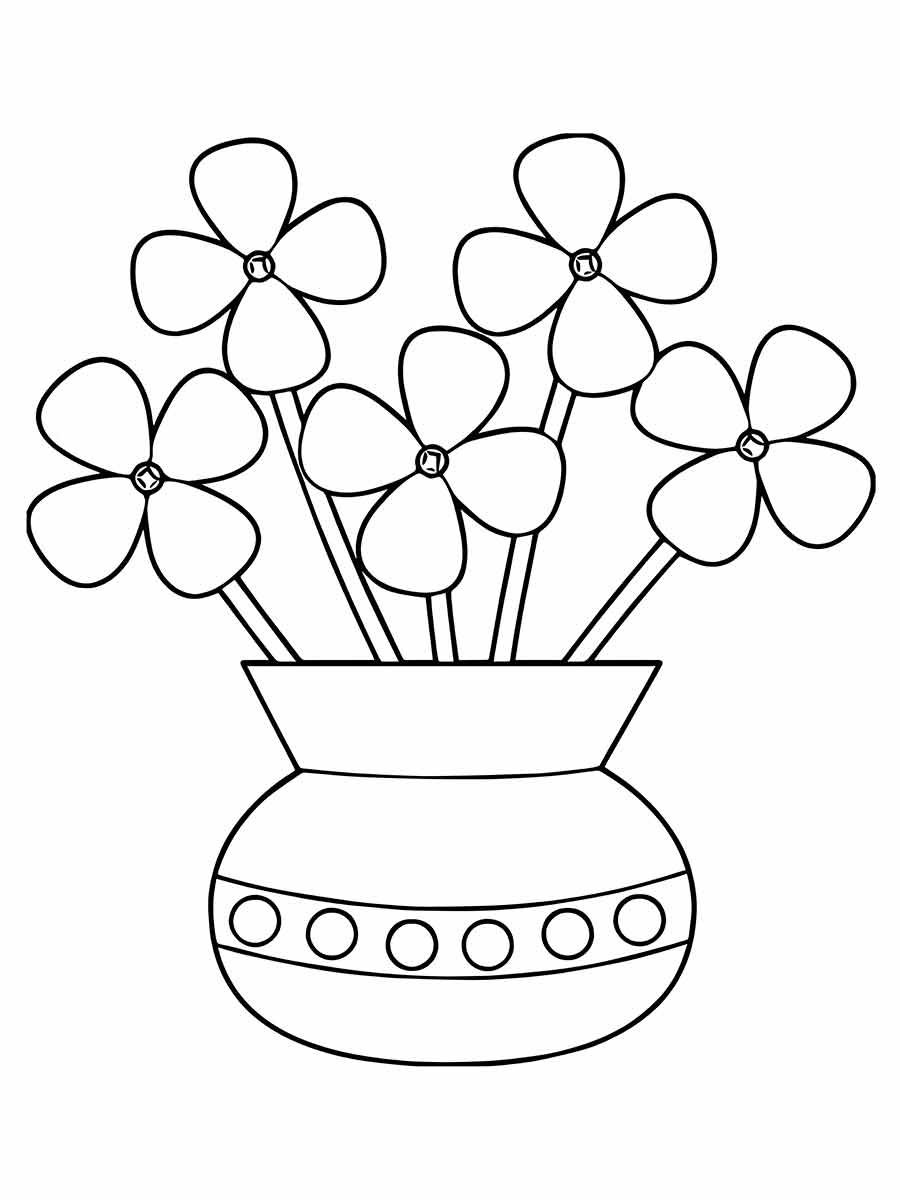 desenho jarro de flores para colorir 66