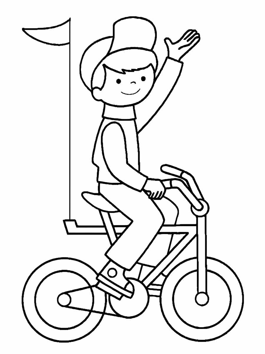 desenho menino de bicicleta para colorir