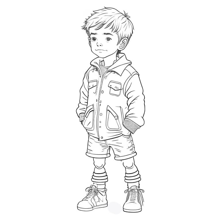 desenho para colorir menino 30