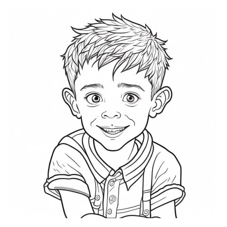 desenho para colorir menino 37