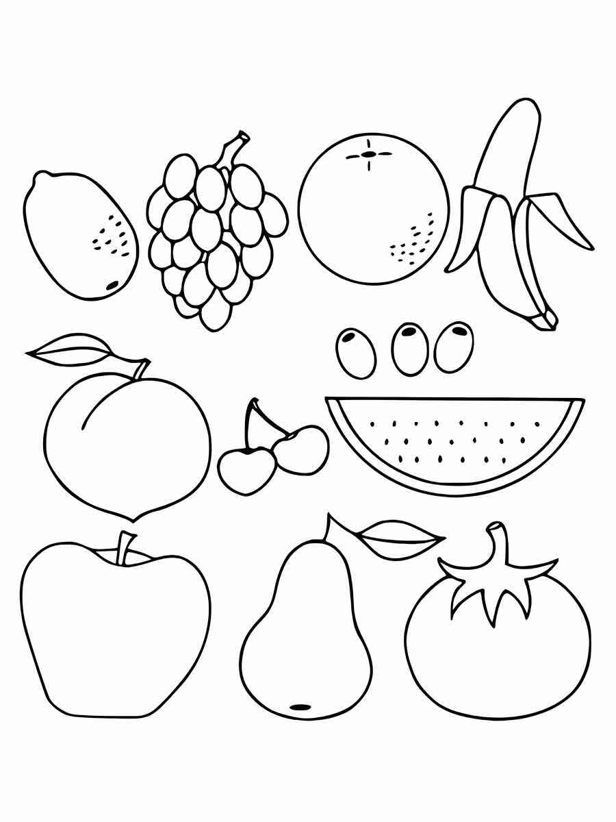 frutas para colorir 2